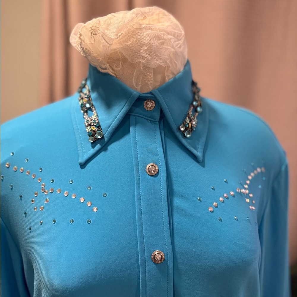 Embellished Blue Women's Top